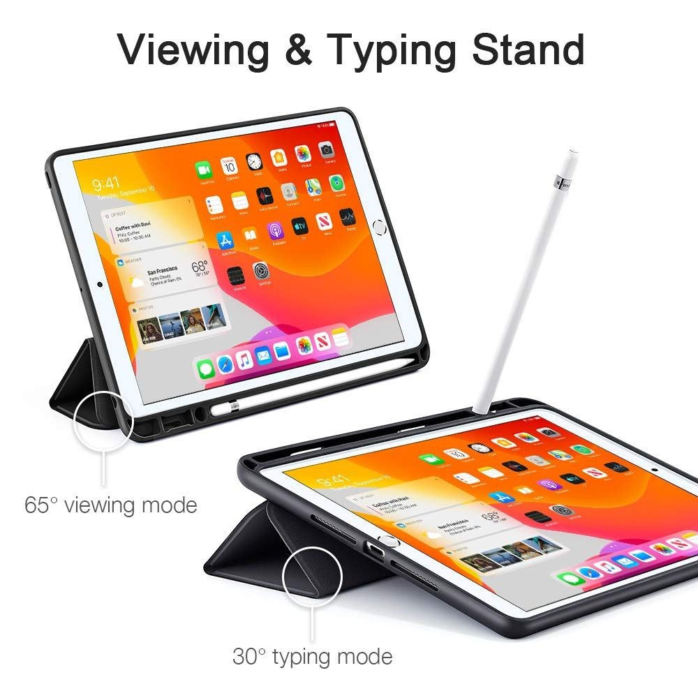 iPad 10.2" (2021 / 2020 / 2019) ESR Rebound Støtdemping Deksel w. Apple Pencil Holder - Black