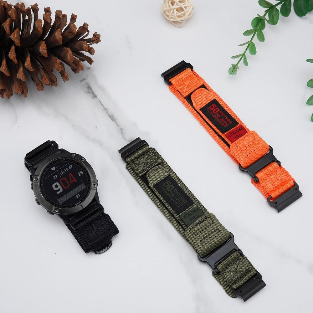 Universal Garmin 26mm QuickFit Tech-Protect Scout Pro Stoffrem - Grønn