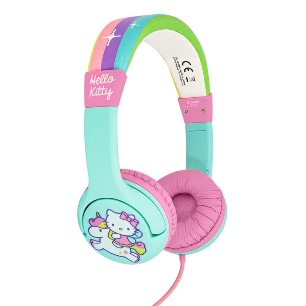 Hello Kitty Rainbow Headset For Barn Maks. 85dB - 3-7 år - Regnbue