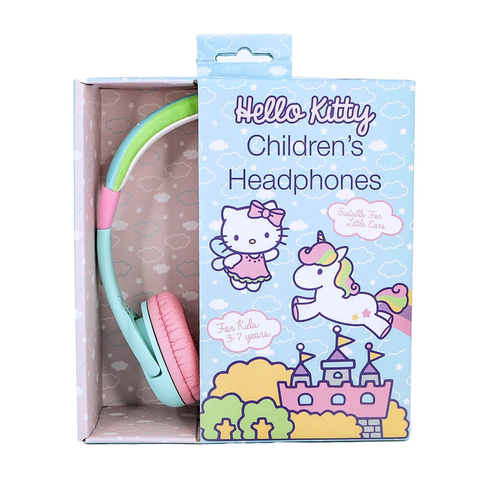 Hello Kitty Rainbow Headset For Barn Maks. 85dB - 3-7 år - Regnbue