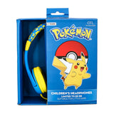 Pokémon Pikachu Headset For Barn Maks. 85dB - 3-7 år - Blå / Gul