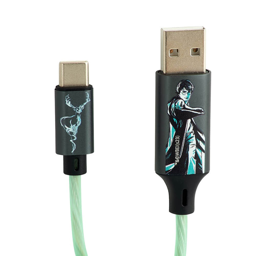 Harry Potter Light Up USB-A til USB-C Kabel 1,2 Meter - Svart / Grønn