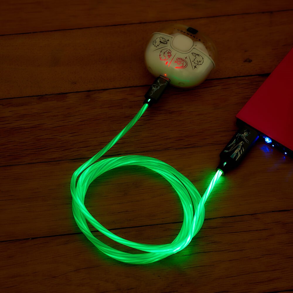 Harry Potter Light Up USB-A til USB-C Kabel 1,2 Meter - Svart / Grønn