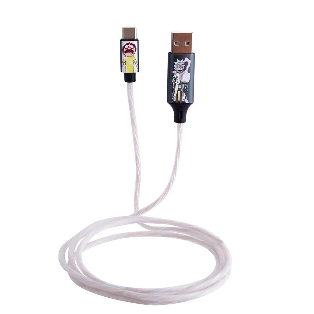 Rick & Morty Light Up USB-A til USB-C Kabel 1,2 Meter - Svart / Multi