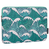 CanvasArtisan Sleeve med Bølgedesign for Macbook/Bærbar PC 14" - (37 x 26,5 x 2 cm) - Blå