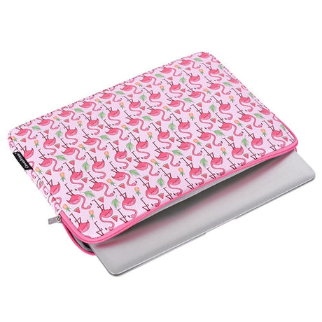 CanvasArtisan Skinn Sleeve med Flamingo Motiv for Bærbar PC / Macbook 14" - (37 x 26.5 x 2 cm) - Rosa