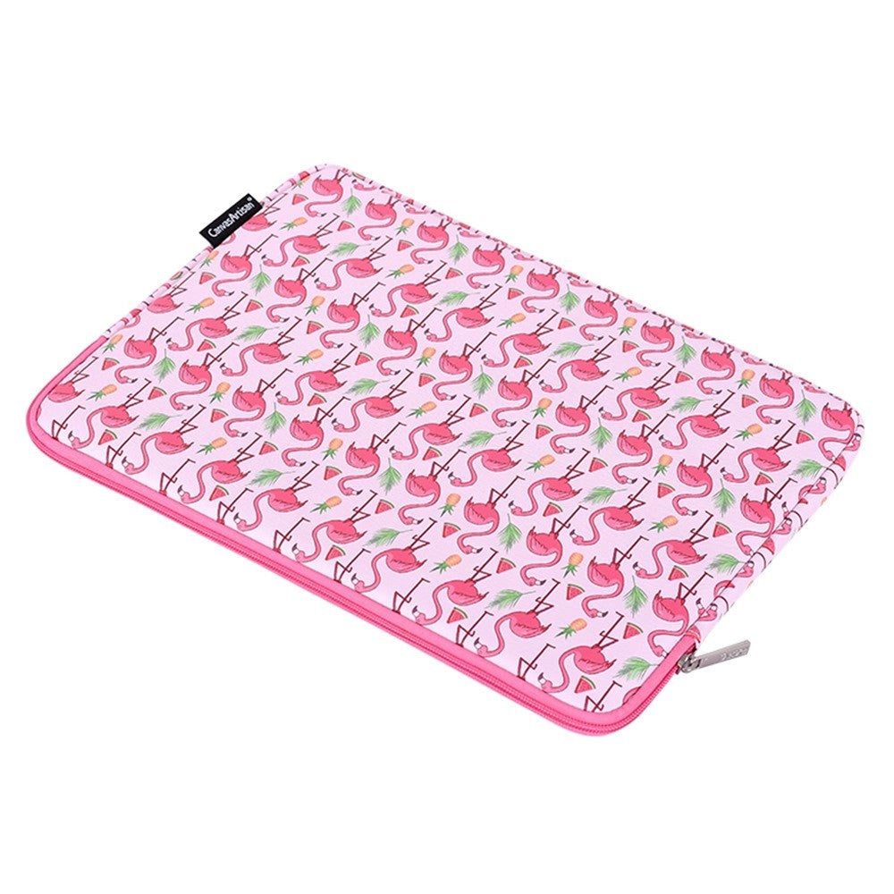 CanvasArtisan Skinn Sleeve med Flamingo Motiv for Bærbar PC / Macbook 14" - (37 x 26.5 x 2 cm) - Rosa