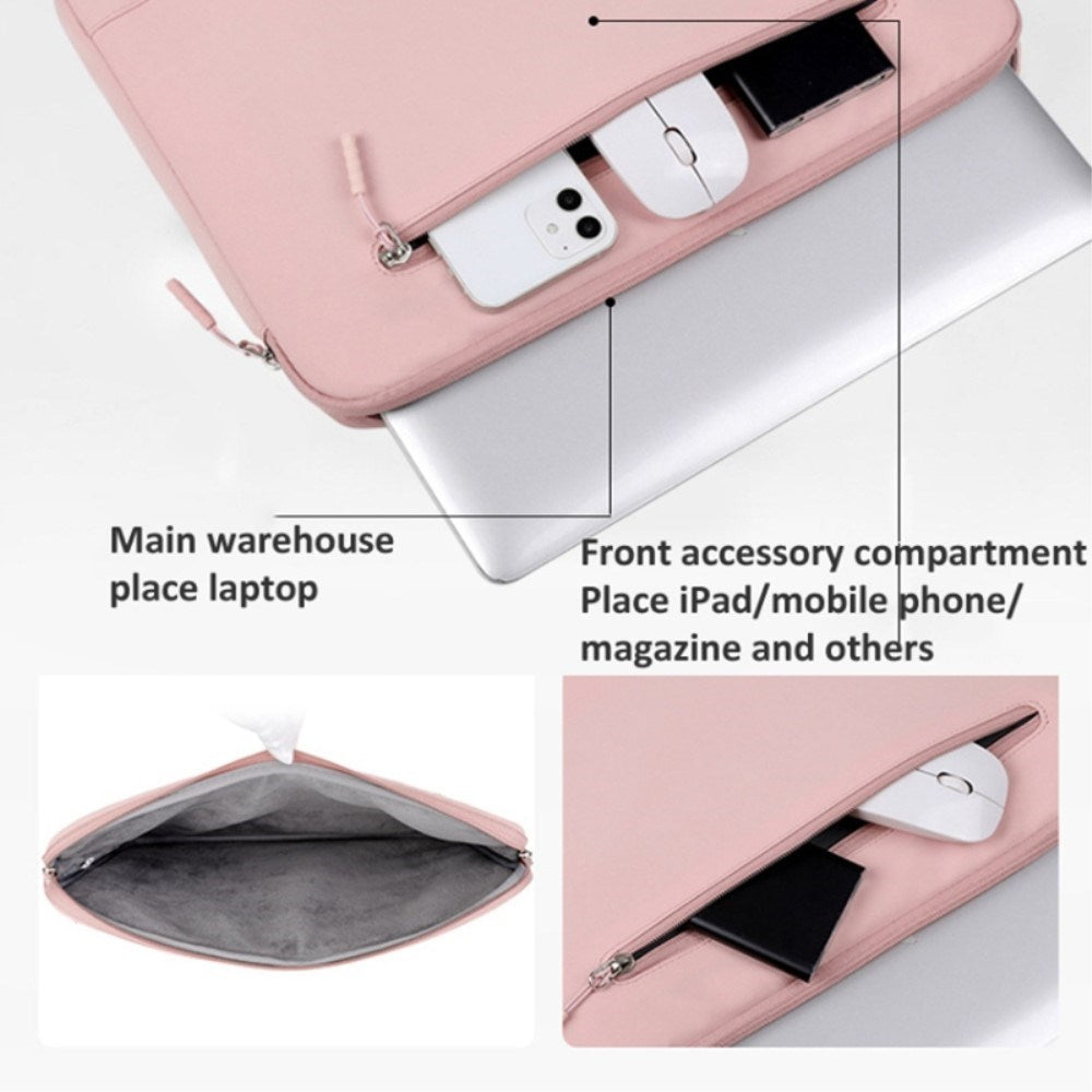 Laptop PC 13.3" Sleeve med Lomme (33 x 24 x 2cm) - Rosa