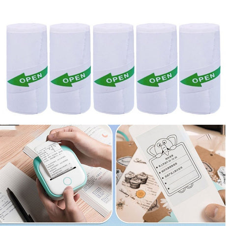 Selvklebende Termisk Fotopapir - 57 x 25 mm - 5 stk - Hvit