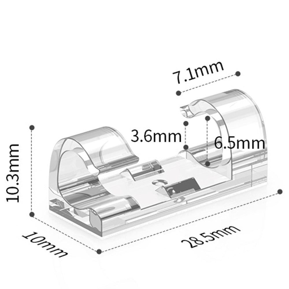 CableCreation Dobbeltklebende Kabelholder - 50 stk - Gjennomsiktig