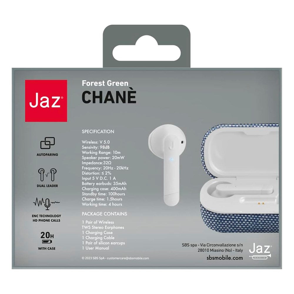 Jaz Chané True Wireless In-Ear Bluetooth Hodetelefoner - Blå Denim