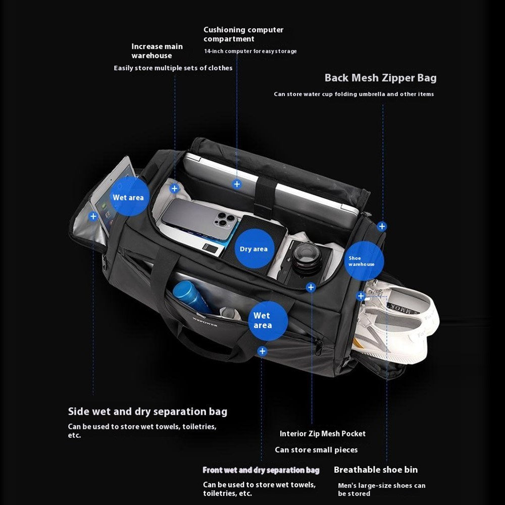 WEPOWER Multifunksjonell Reise- og Sportsryggsekk - Beige