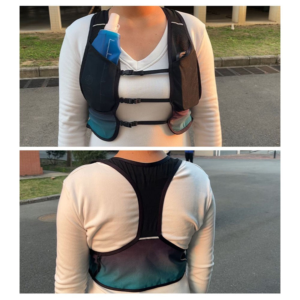 Unisex Løpevest med Reflekser og Lomme til Vannflaske - Svart