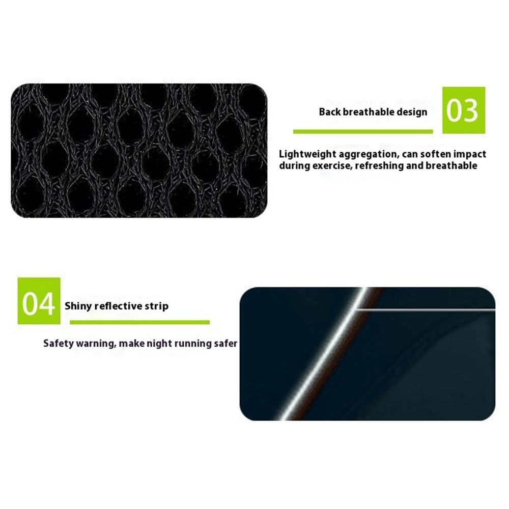 Multifunksjonelt Løpebelte med 2 Lommer & Holder for Vannflaske - Svart