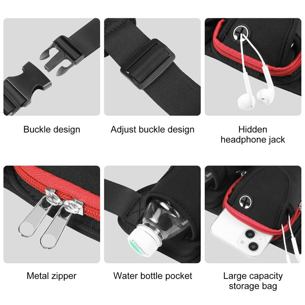 Løpebelte m. Lommer - Rød