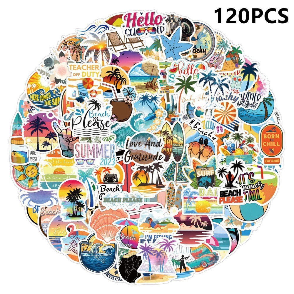 Klistremerker med Sommertema - 120 stk.