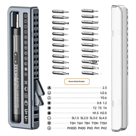 Elektronisk Skrutrekkersett 32-i-1 med USB-C-Lading - Oransje