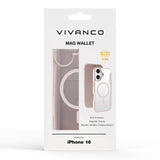 iPhone 16 Vivanco Classic Wallet Kunstskinn Flipdeksel med Lommebok - MagSafe Kompatibel - Greige