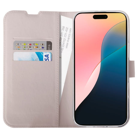 iPhone 16 Vivanco Classic Wallet Kunstskinn Flipdeksel med Lommebok - Greige