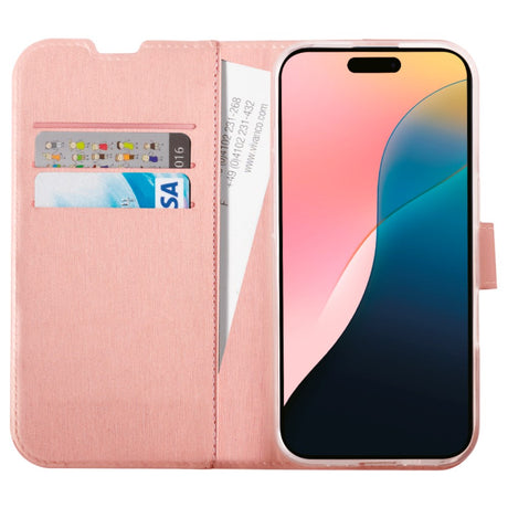 iPhone 16 Vivanco Classic Wallet Kunstskinn Flipdeksel med Lommebok - Rose Gold