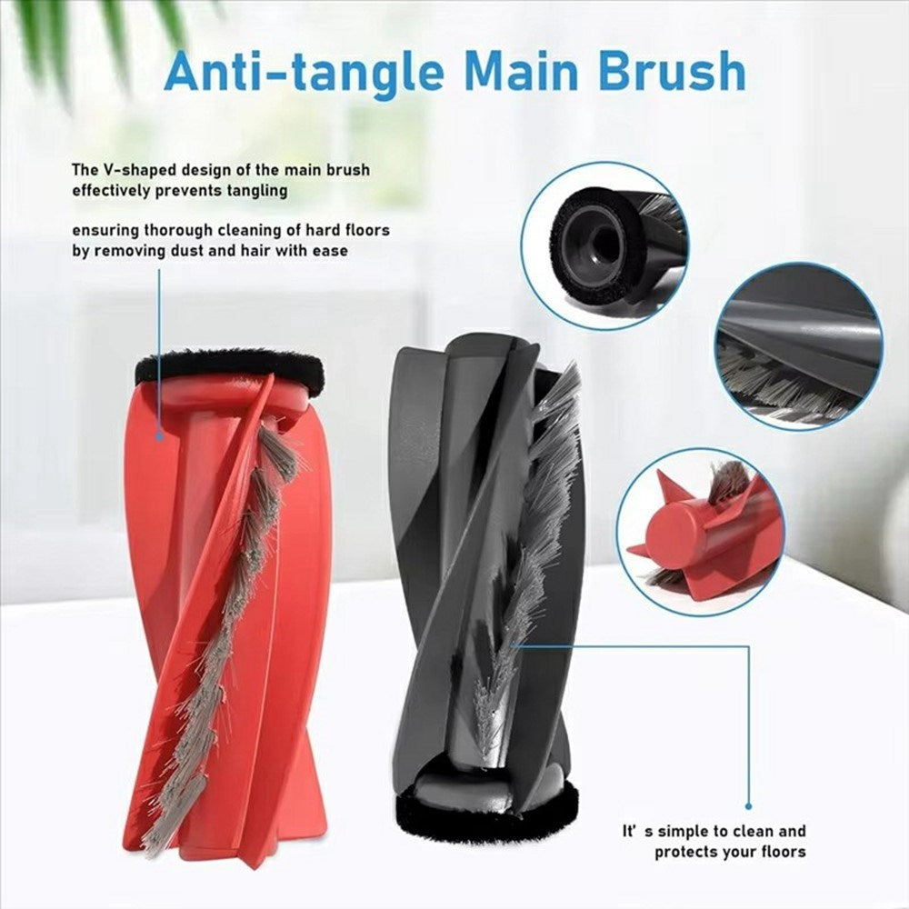 Støvsugerbørste til Roborock G20S Ultra / G30 / Saros 10 / Saros 10R Robotstøvsuger (Hovedbørste) – Rød + Svart