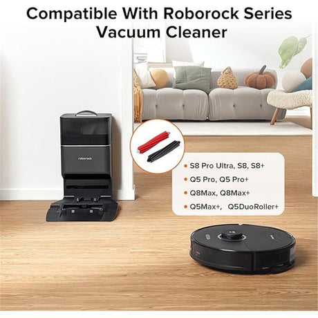 Støvsugerbørste til Roborock S8, S8+, S8 Pro Ultra, Q5 Pro, Q5 Pro+, Q8 Max & Q8 Max+ Robotstøvsuger – Grå + Rød