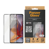 Motorola Moto G75 (5G) - PanzerGlass Ultra-Wide Fit Skjermbeskyttelsesglass - Gjennomsiktig / Svart Kant