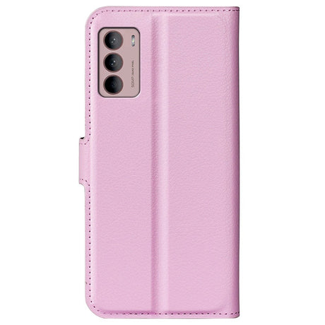 Motorola Moto G42 Litchi Kunstskinn Deksel m. Lommebok - Rosa