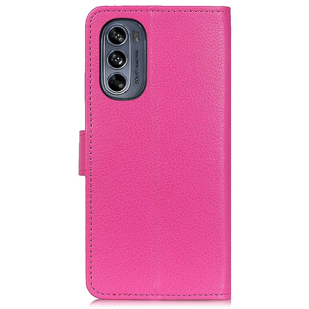 Motorola Moto G62 Skinndeksel med Lommebok og 3 Lommer - Rosa