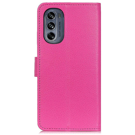 Motorola Moto G62 Skinndeksel med Lommebok og 3 Lommer - Rosa