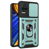 Xiaomi Poco F4 Bakdeksel med Magnetisk Kickstand og Cam Slider - Grøn