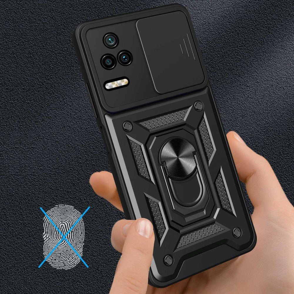 Xiaomi Poco F4 Bakdeksel med Magnetisk Kickstand og Cam Slider - Grøn