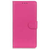 Samsung Galaxy M12 Litchi Skinndeksel med Lommebok - Pink