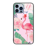 iPhone 14 Pro bakdeksel med glassbakside - Flamingo