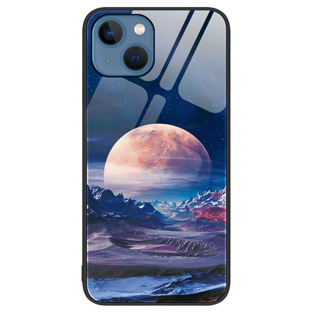 iPhone 14 Plus Deksel m. Glassbakside - Hvit Planet