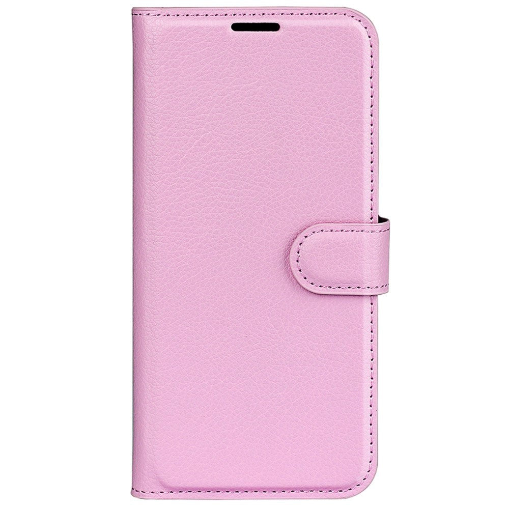 Xiaomi Poco F4 Litchi Skinndeksel m. Lommebok - Rosa