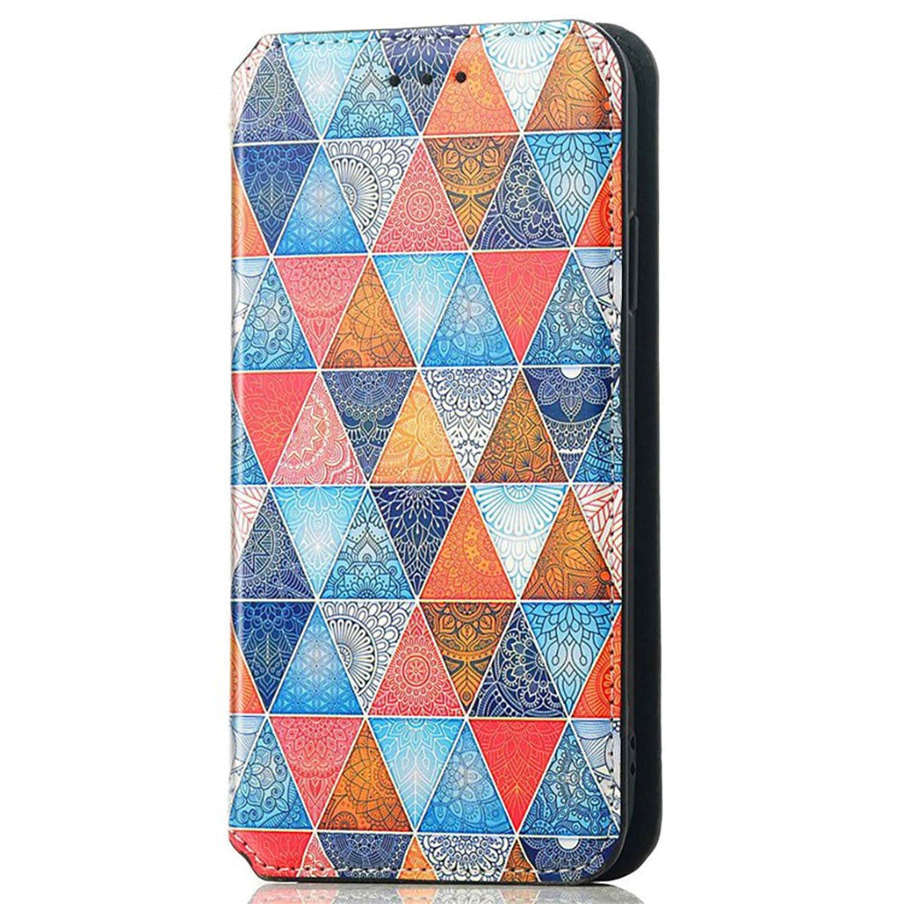 iPhone 14 Plus PU Skinn Mønster Flip Deksel med Kortholder - Mandala