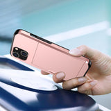 iPhone 14 Drop Proof Deksel m. Lommebok - Rose Gold