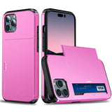 iPhone 14 Pro Max Drop Proof Deksel m. Lommebok - Rosa