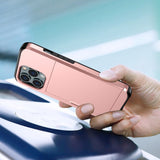 iPhone 14 Pro Drop Proof Deksel m. Lommebok - Rose Gold