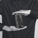 iPhone 14 Hybrid Håndverkerdeksel m. Stativ & Magnet - Svart