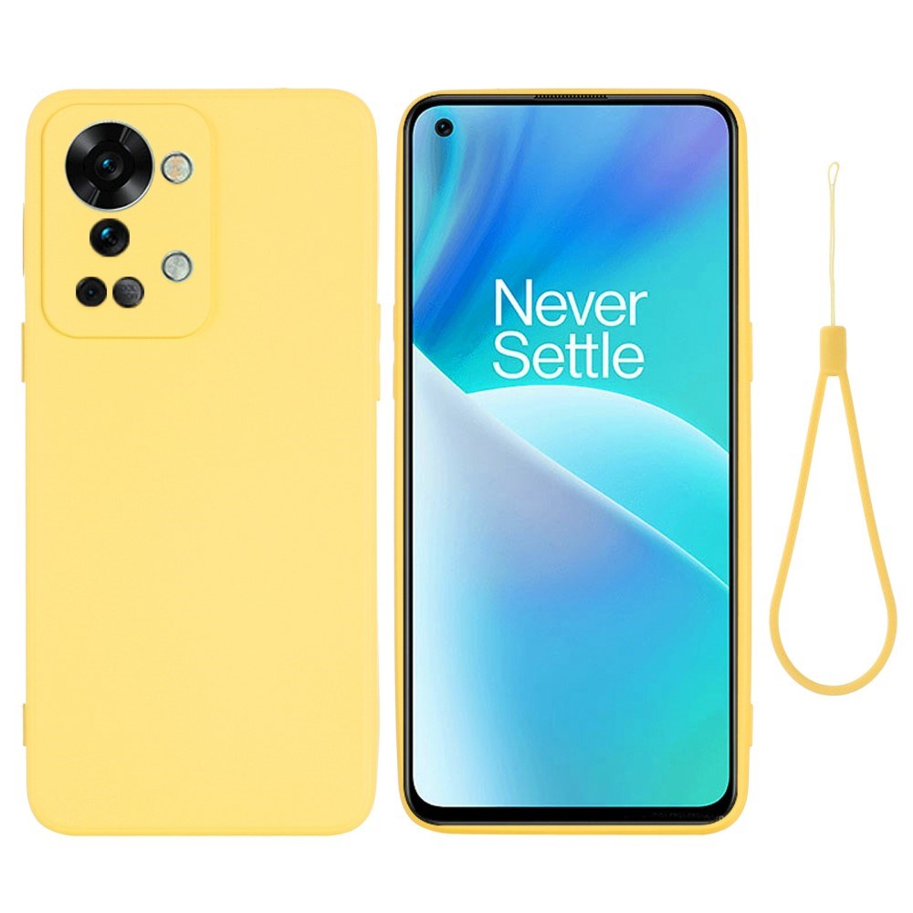 OnePlus Nord 2T (5G) Silikon Bakdeksel m. Stropp - Gul