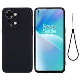 OnePlus Nord 2T (5G) Silikon Bakdeksel m. Stropp - Svart