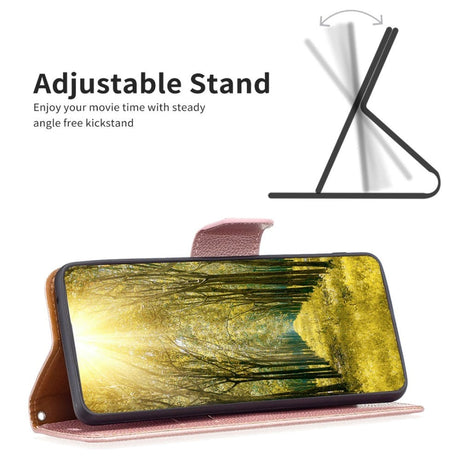 Nothing Phone (1) Kunst Skinn Flip Deksel med Stropp og Kortholder - Rose Gold