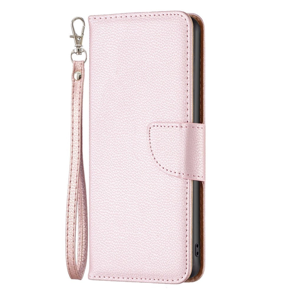 Nothing Phone (1) Kunst Skinn Flip Deksel med Stropp og Kortholder - Rose Gold