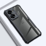 OnePlus Nord 2T (5G) Combo Deksel med Hard Plast Bakside - Gjennomsiktig / Svart