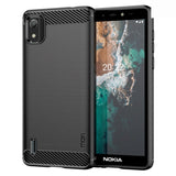 Nokia C2 2nd Edition Mofi Brushed Carbon Fiber Fleksibelt Plast Deksel - Svart