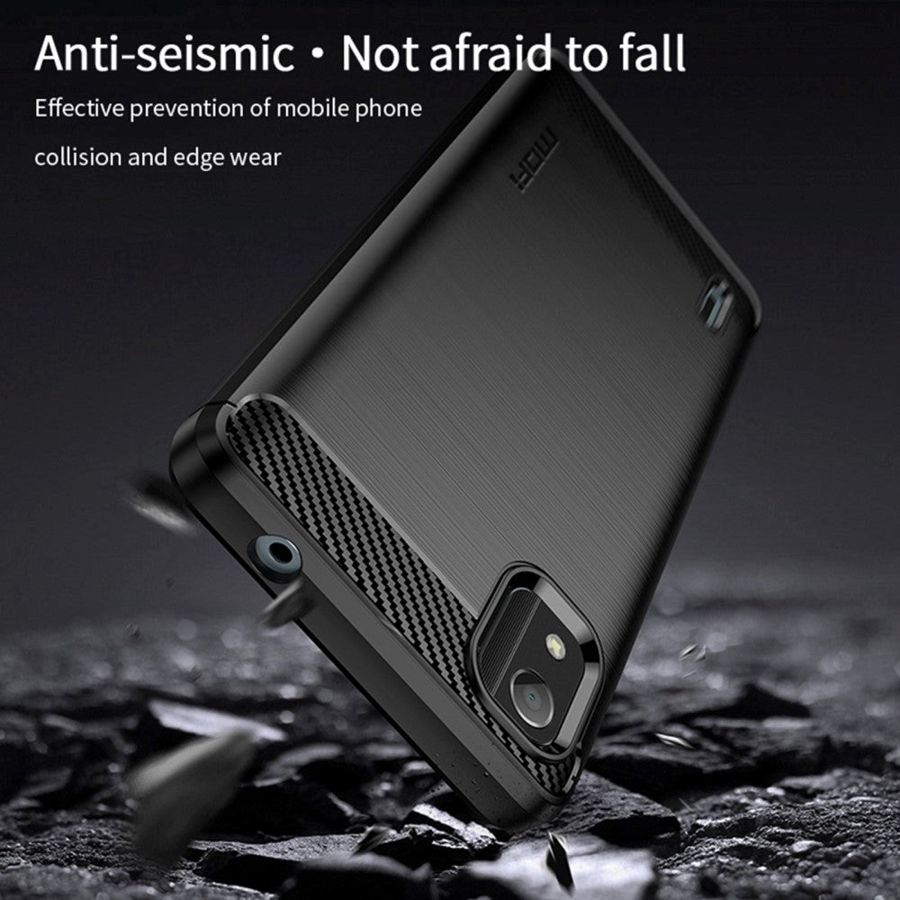 Nokia C2 2nd Edition Mofi Brushed Carbon Fiber Fleksibelt Plast Deksel - Svart