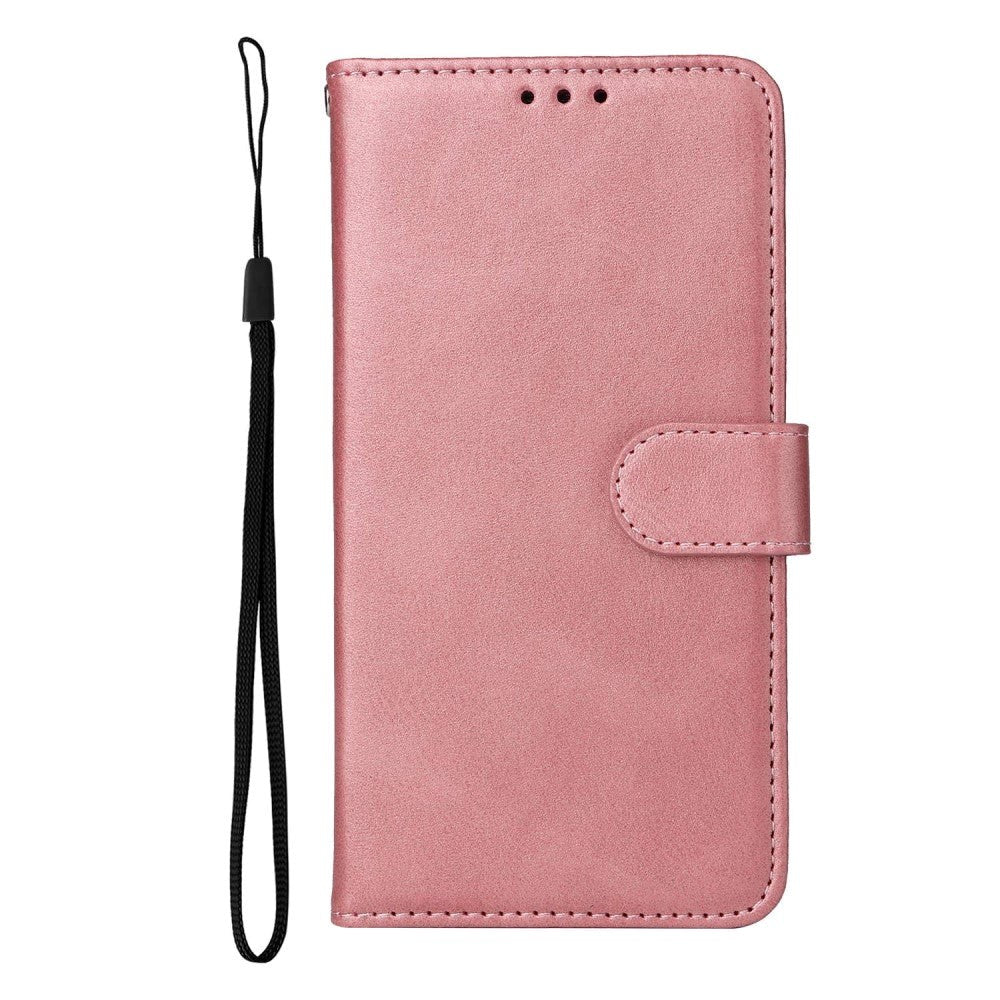 Xiaomi Poco F4 Leather Deksel med Lommebok og Stropp - Rose Gold