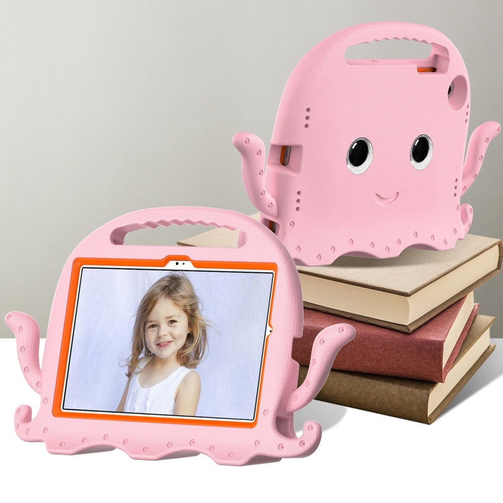 Samsung Galaxy Tab A8 10.5" (2021) Barnedeksel m. Stativ - Octopus - Baby Pink